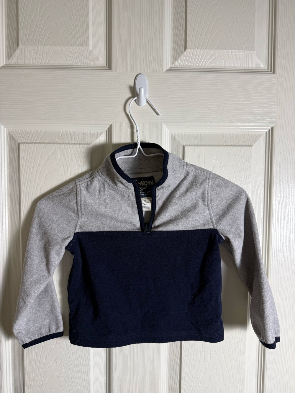OshKosh B'gosh Navy and Gray Kids Pullover Quarter-Zip